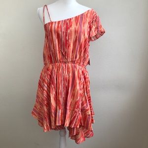 Free People Asymmetrical Shoulder Mini Dress